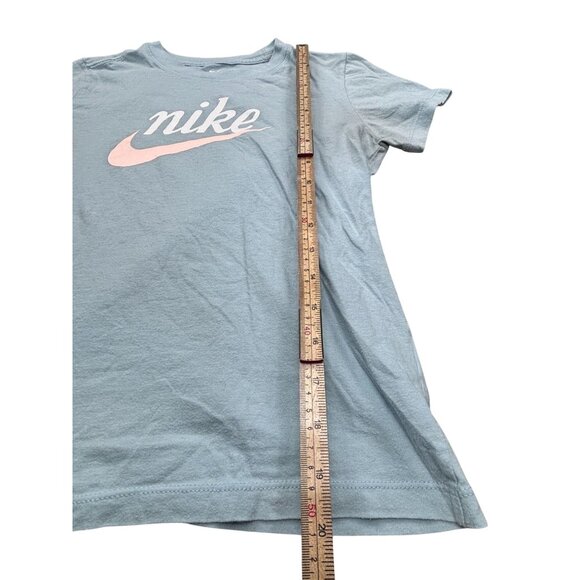 Nike Girls Light Blue Short Sleeve Tee Shirt - Picture 6 of 11